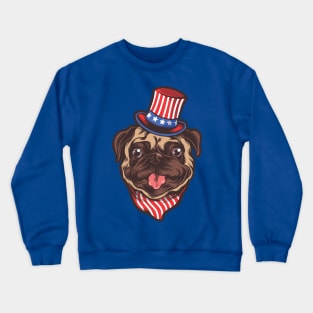 Patriotic Pug Crewneck Sweatshirt